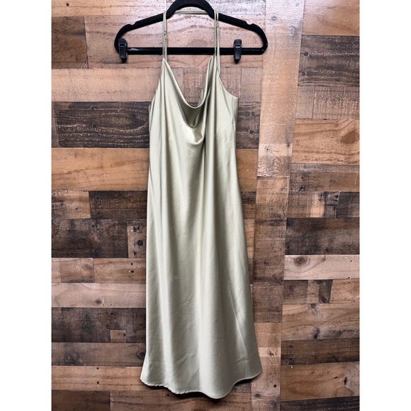 Show Me Your MuMu Dresses & Skirts - Show Me Your Mumu Verona Cowl Dress Sage Green Satin Midi Slip Dress Medium